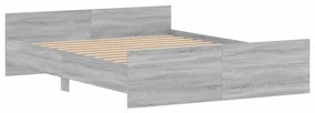 vidaXL Πλαίσιο Κρεβατιού με Κεφαλάρι/Ποδαρικό Γκρι Sonoma 150x200 εκ.