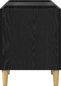vidaXL Ντουλάπι δίσκων βινυλίου Μαύρη Οξυά 121 x 38 x 48 cm