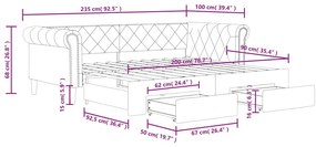 Καναπές Κρεβάτι Συρόμενος Λευκός 90x200 εκ Συνθ. Δέρμα/Συρτάρια - Λευκό