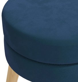vidaXL Στρογγυλό Σκαμπό Αποθήκευσης Hocker Μπλε Βελούδινο
