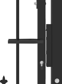 vidaXL Πόρτα Περίφραξης με Ακίδες Μαύρη 104 x 97 εκ. Ατσάλινη