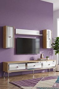Stewehome Σετ μοντέρνας σύνθεσης τηλεόρασης με ράφι 180x30x41 cm