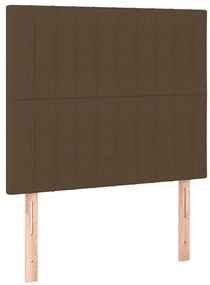 vidaXL Κρεβάτι Boxspring με Στρώμα Σκούρο Καφέ 90x190 εκ. Υφασμάτινο