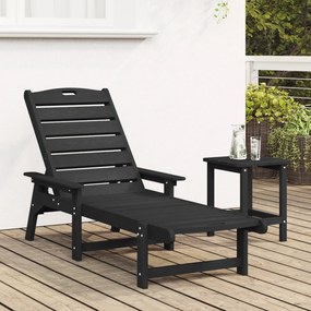 vidaXL Ξαπλώστρα Μαύρη 53x162x98.5 εκ HDPE