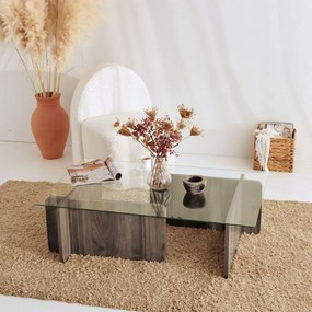 Τραπεζάκι Σαλονιού Καρυδί DEFOZE 105x65x30