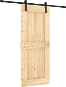 vidaXL Συρόμενη Πόρτα Φυσικό και Μαύρο 85 x 210 cm