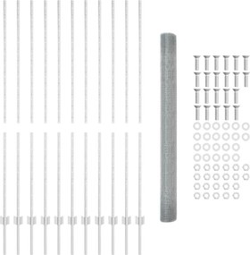 vidaXL Τεντώτο με στήριγμα Ασημί 1,5 x 25 m Ατσάλι