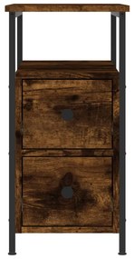 vidaXL Κομοδίνα 2 τεμ. Καπνιστή Δρυς 30 x 60 x 60 εκ. Επεξεργ. Ξύλο