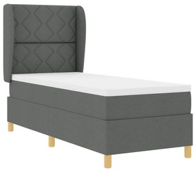 vidaXL Κρεβάτι Box Spring με Στρώμα  Σκοτεινό Γκρι 80x200 εκ Υφασμάτινο