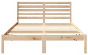 vidaXL Σκελετός Κρεβατιού Καφέ 140 x 190 cm Συμπαγές ξύλο πεύκου