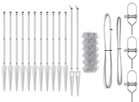 vidaXL Στύλος Περιφράξεων Ασημί 25 x 1 μ (60 x 60 χιλιοστά πλέγμα)