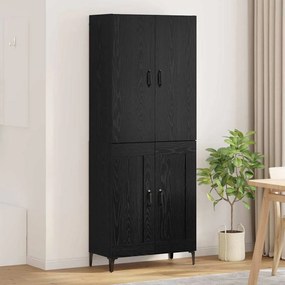 vidaXL Highboard Μαύρη Οξυά 69,5 x 34 x 180 εκ. Επεξεργασμένο Ξύλο