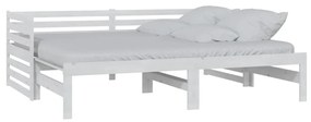 vidaXL Καναπές Κρεβάτι Λευκός 2 x (90 x 200) εκ. από Μασίφ Ξύλο Πεύκου