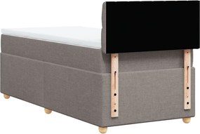 vidaXL Κρεβάτι Boxspring με Στρώμα Taupe 100 x 200 εκ. Υφασμάτινο