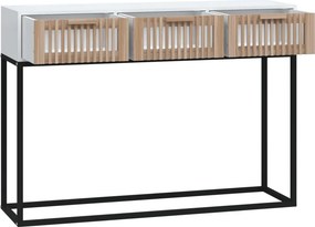 vidaXL Τραπέζι Κονσόλα Λευκό 105x30x75 εκ. Επεξεργασμένο Ξύλο / Σίδερο