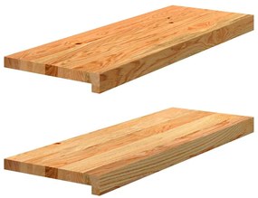 vidaXL Πατάκια Σκάλας 2 τεμ. Ανοιχτό Καφέ 70x30x2 cm Ξύλο Δρυός