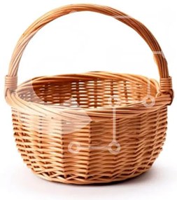 Intra Συλλεκτικό Ξύλινο Παζλ Plywood  4mm - Άδειο ψάθινο καλάθι σε λευκό φόντο Σε Ξύλινο Κουτί - Διαστάσεις: 10x10 cm – 25 κομμάτια