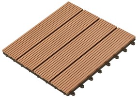 vidaXL Πλακάκια Deck 22 τεμ. Καφέ 30 x 30 εκ. 2 μ² από WPC