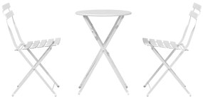 vidaXL Φορητό Σετ Μπιζερί 3 pcs Λευκό Ατσάλι