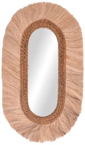 Καθρέπτης Nabore Inart abaca σε φυσικό χρώμα 55x4x96εκ