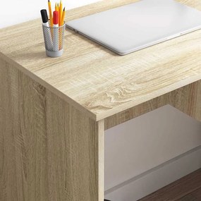vidaXL Γραφείο με ράφι Δρύς Sonoma 90 x 49 x 75 εκ Επεξεργασμένο ξύλο