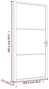 Εσωτερική Πόρτα 102,5x201,5 εκ. Λευκή Ματ Γυαλί και Αλουμίνιο - Λευκό