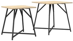 vidaXL Σετ βοηθητικά τραπεζάκια 2 pcs Βελανιδιά Σονομά και Μαύρο