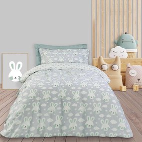 Παπλωματοθήκη Παιδική 4823 (Σετ 2τμχ) Grey-Green Das Kids Single 160x240cm 100% Βαμβάκι