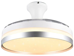 Ανεμιστήρας Οροφής Lindberg R67382187 Με Φως Led 35W 2700K-6500K Και Τηλεχειριστήριο Φ100x31cm White-Titanium RL Lighting Διάμετρος 100cm