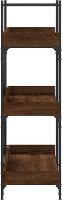 vidaXL Βιβλιοθήκη 3 Επιπέδων Καφέ Δρυς 100x33x108,5 εκ. Επεξεργ. Ξύλο