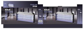 Λαμπτήρας εντόμων Muhler MIK-100 1003954, 40W, 100 m2, Ασφαλής για ανθρώπους και ζώα, Αθόρυβη λειτουργία, Μαύρο/γκρι