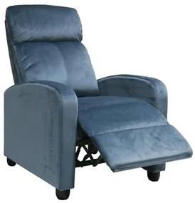 Πολυθρόνα PORTER Relax Γκρι-Μπλε Velure 68x86x99cm