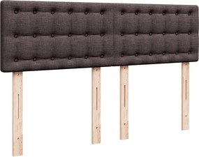 vidaXL Κρεβάτι Boxspring με Στρώμα Σκούρο Καφέ 140x190 εκ. Υφασμάτινο
