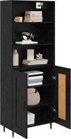 vidaXL Highboard 2 pcs Μαύρη Οξυά 69,5 x 34 x 180 εκ.