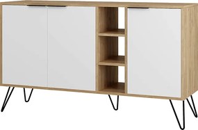 Μπουφές Clara Megapap χρώμα sapphire oak - λευκό 142x35,6x83εκ.
