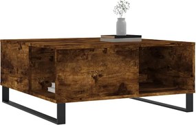 vidaXL Τραπεζάκι Σαλονιού Καπνιστή Δρυς 80x80x36,5εκ. Επεξεργασμ. Ξύλο