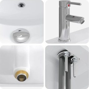 vidaXL Λεκάνη μπάνιου Χρωμέ 61 x 40 x 16,5 εκ. Μέταλλο