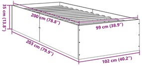 Πλαίσιο Κρεβατιού Γκρι Sonoma 100x200 εκ. Επεξεργασμένο Ξύλο - Γκρι