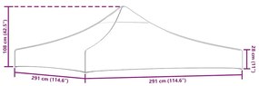 vidaXL Κάλυμμα Τέντας Εκδηλώσεων Κρεμ 3 x 3 μ.
