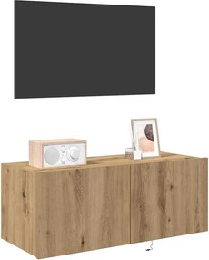 vidaXL Ντουλάπι Τηλεόρασης Τοίχου 80 x 35 x 31 cm Artisan Oak