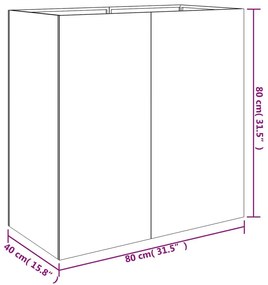 Ζαρντινιέρα 40x80x80 εκ. από Ατσάλι Σκληρυθέν στον Αέρα - Καφέ