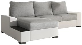Γωνιακός καναπές Nero-Λευκό - Γκρι ανοιχτό-Αριστερή