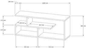 Έπιπλο τηλεόρασης Waldo φυσικό μελαμίνης 100x29,5x40εκ