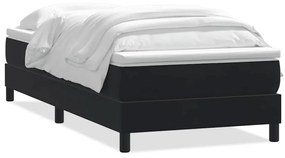 vidaXL Κρεβάτι Boxspring με Στρώμα Μαύρο 90x220 εκ. Βελούδινο