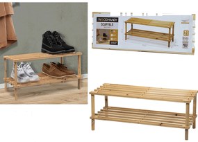 Ράφι Παπουτσιών WoodHandy Καφέ Ξύλο 74x26x30cm 2Τμχ-06512595