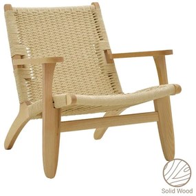 Armchair Chiara natural beech wood-natural rope seat 70x68x75cm 70x68x75 εκ.