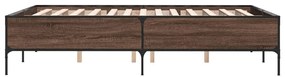 vidaXL Πλαίσιο Κρεβατιού Καφέ Δρυς 160x200 εκ. Επεξ. Ξύλο &amp; Μέταλλο