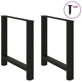 vidaXL Πόδια Τραπεζαρίας 2 τεμ. Μαύρα 80x(72-73) εκ. Ατσάλι