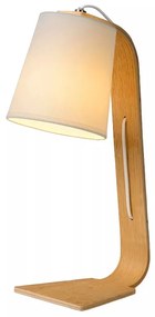 Φωτιστικό Επιτραπέζιο Lucide 06502-81-31 NORDIC Λευκό (White)|Ξύλο Φυσικό χρώμα (Wood Natural Finish)