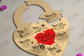 Intra απο ξύλο plywood 3mm-4mm πάχος – Παζλ του Αγίου Βαλεντίνου | Ρομαντικό δώρο Δίασταση  20x20 cm INTRAFABR-112093581